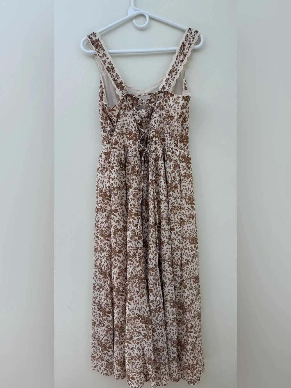 NWT American Eagle Sundress Sz L Cottagecore Corset Back Floral - Picture 2 of 16